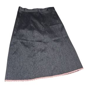 Vintage Spice Wear Gray A-Line Skirt with Pink Trim Size Small